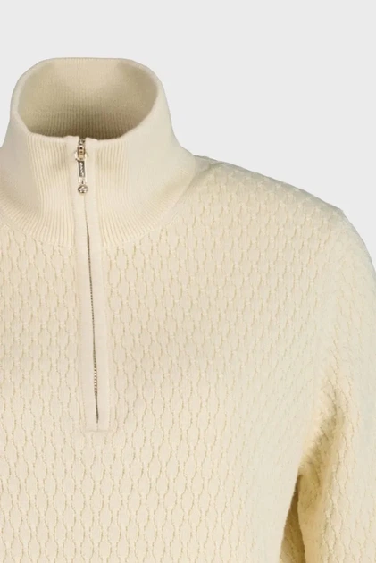 Жіноча бежева кофта COTTON TEXTURED HALF-ZIP Gant XS 4805410 - изображение 3