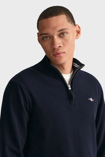 Чоловіча темно-синя вовняна кофта SUPERFINE Gant XXL 87213 - изображение 4