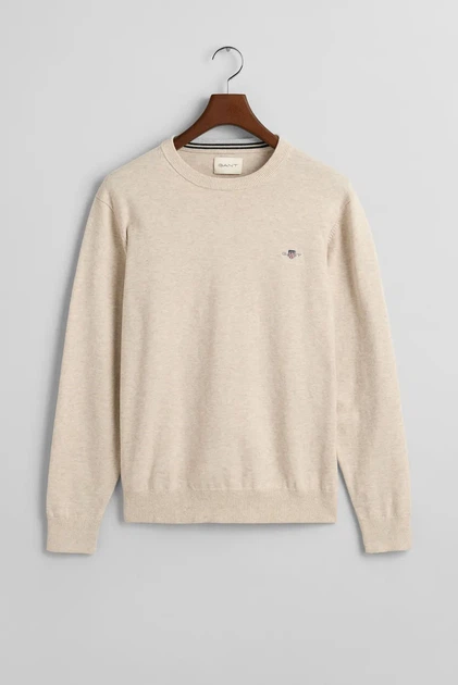 Чоловічий бежевий джемпер CLASSIC COTTON C-NECK Gant XXL 8030561 - изображение 5