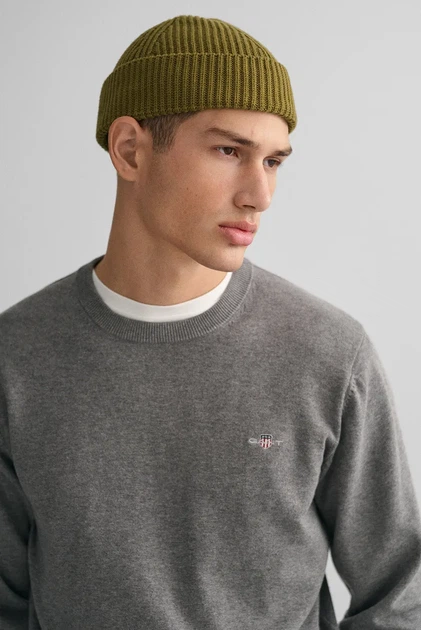 Чоловічий сірий джемпер CLASSIC COTTON C-NECK Gant L 8030561 - изображение 4