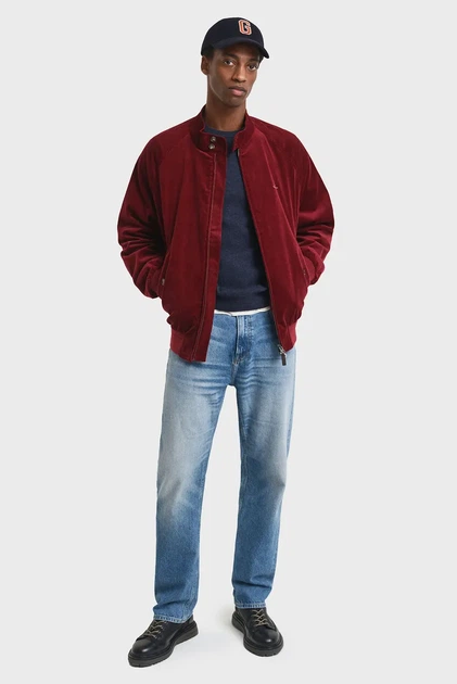 Чоловічий темно-синій вовняний джемпер SUPERFINE LAMBSWOOL C-NECK Gant L 87211 - изображение 2