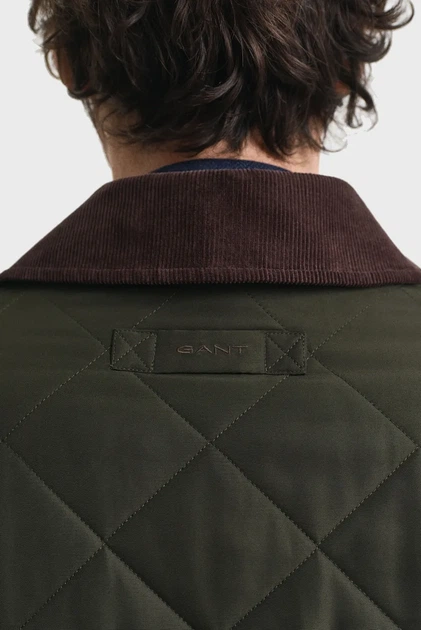 Чоловіча темно-зелена куртка QUILTED FLEECE Gant XL 7006545 - Фото 5 Чоловіча темно-зелена куртка QUILTED FLEECE Gant XL 7006545 - изображение 5