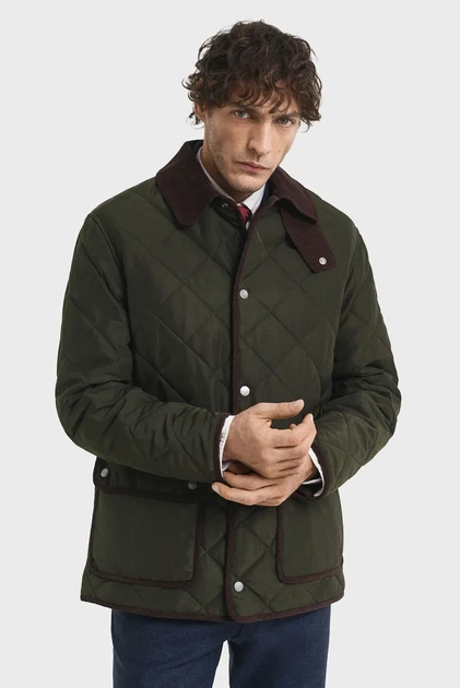 Чоловіча темно-зелена куртка QUILTED FLEECE Gant XL 7006545 - Фото 7 Чоловіча темно-зелена куртка QUILTED FLEECE Gant XL 7006545 - изображение 7