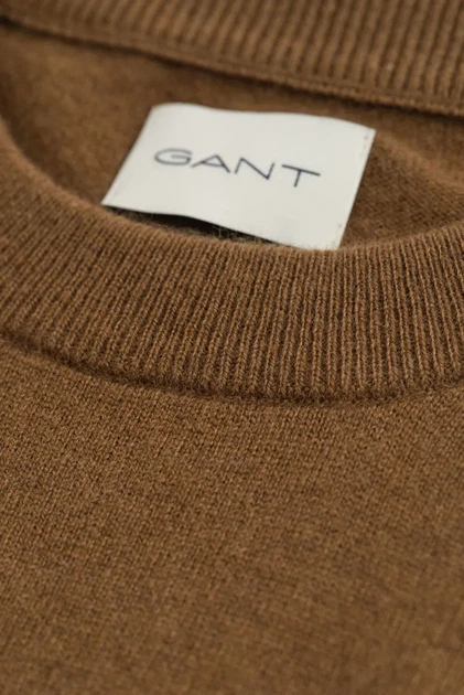 Жіночий коричневий джемпер шерстий SUPERFINE Gant XS 4805352 - зображення 2