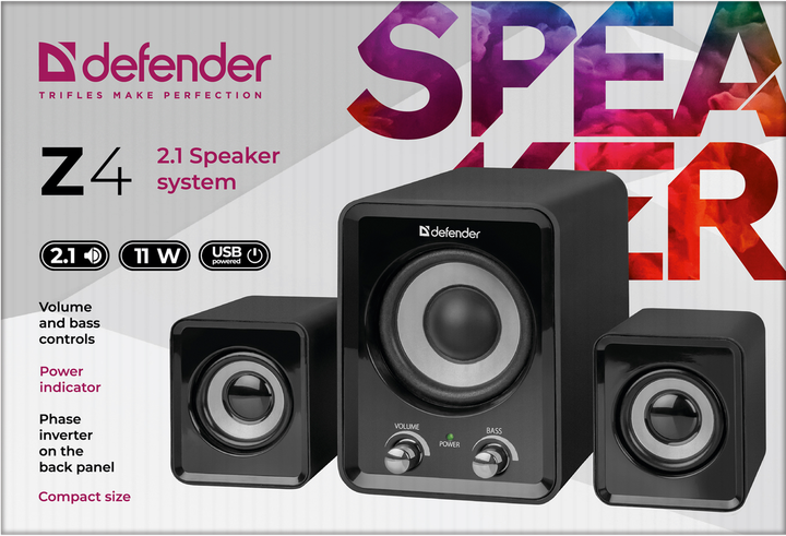 Акустична система 2.1 Defender Z4, 11 Вт, USB - Фото 3 Акустична система 2.1 Defender Z4, 11 Вт, USB - изображение 3