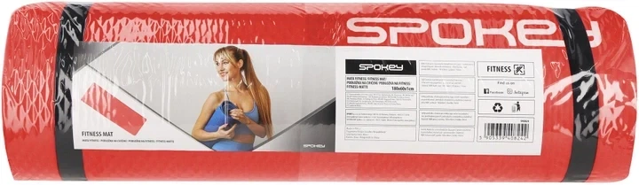Килимок для фітнесу Spokey fit 1.5 см RD Fluffy. Червоний, довжина 180 см, ширина 60 см - зображення 2