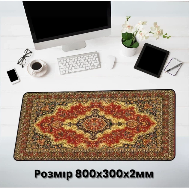 Коврик для мыши игровой Persian Carpet 300×800×2 мм ретро дизайн скоростная поверхность антискользящий - изображение 5