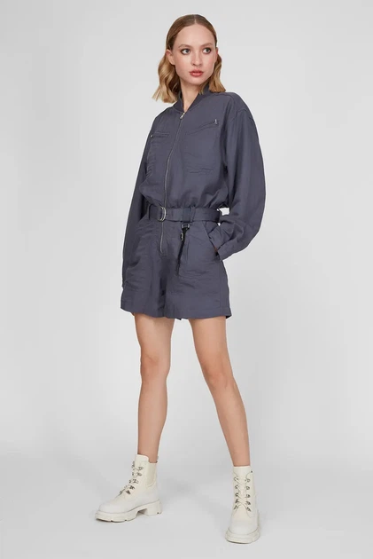 Жіночий темно-сірий лляний комбінезон J-ASTRID OVERALLS Diesel S A04560 0BEAJ - изображение 2