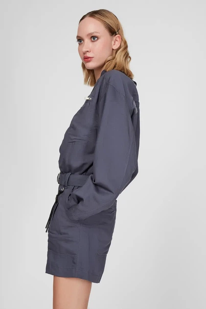 Жіночий темно-сірий лляний комбінезон J-ASTRID OVERALLS Diesel S A04560 0BEAJ - изображение 3