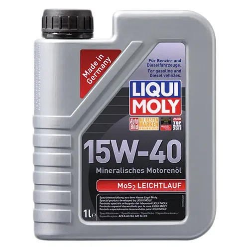 Мінеральна олива LIQUI MOLY MoS2 Leichtlauf Super Motoroil SAE 15W-40 1л. - Фото 1 Мінеральна олива LIQUI MOLY MoS2 Leichtlauf Super Motoroil SAE 15W-40 1л. - зображення 1