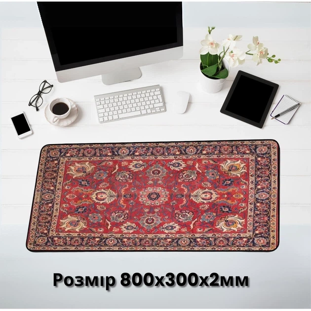 Коврик для мыши игровой Persian Style 300×800×2 мм ретро персидский дизайн антискользящая основа разноцветный - изображение 4