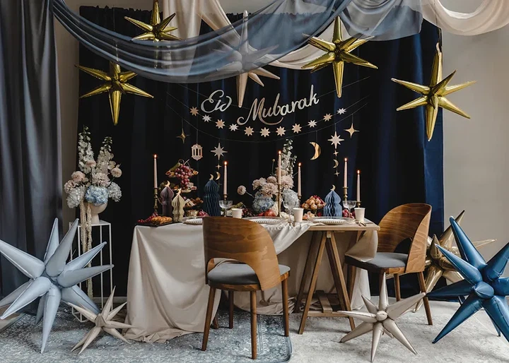 Zestaw dekoracyjnych figur PartyDeco Papierowe honeycomb Eid Mubarak kopuły  4 szt Mix kolorów (ZDP10) (5904555075184) - obraz 5