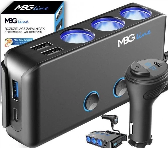 Розгалужувач для автомобільного прикурювача Mbg Line HC67C (5902659172334) - зображення 3
