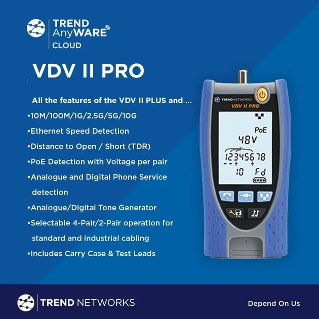 Тестер кабельный TREND Networks VDV II Pro для телефонных сетевых и телевизионных линий Б/В - изображение 7
