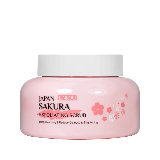 Очищающий скраб пилинг для лица Laikou Japan Sakura Exfoliating Scrub с ниацинамидом 100 г - изображение 2