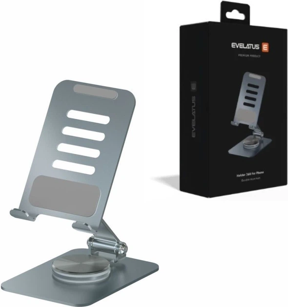 Uchwyt do telefonu Evelatus Universal L24-A Holder 360 For Phone Aluminium Silver (L24-AHFP) - obraz 2