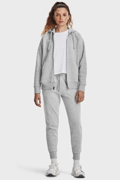 Жіноче сіре худі UA Rival Fleece FZ Hoodie Under Armour S 1379497-012 - зображення 2