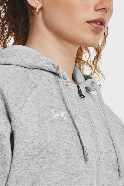 Жіноче сіре худі UA Rival Fleece FZ Hoodie Under Armour S 1379497-012 - зображення 4