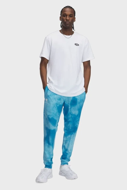 Чоловічі блакитні спортивні штани UA Rival Terry AOP Jogger Q1 Under Armour L 1390143-452 - изображение 2