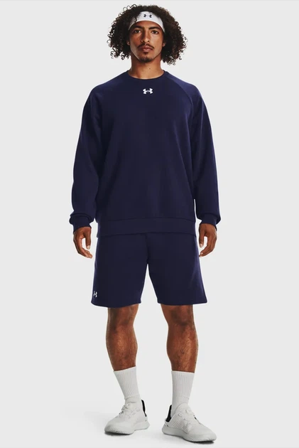 Чоловічий темно-синій світшот UA Rival Fleece Crew Under Armour L 1379755-410 - изображение 2