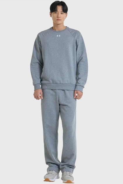 Чоловічий сірий світшот UA Rival Fleece Crew Under Armour LG 1379755-025 - изображение 2