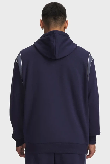 Чоловіче темно-синє худі UA Rival Fleece Nov Hoodie Under Armour MD 6009353-410 - Фото 2 Чоловіче темно-синє худі UA Rival Fleece Nov Hoodie Under Armour MD 6009353-410 - изображение 2