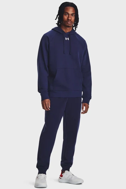 Чоловічий темно-синій худий UA Rival Fleece Hoodie Under Armour L 1379757-410 - зображення 2