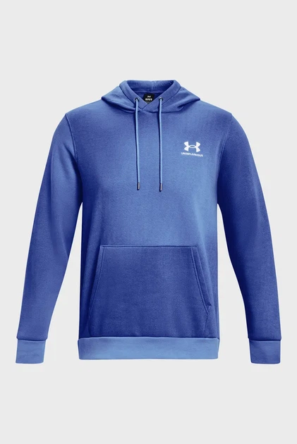 Чоловіче синє худі UA Essential Flc Novelty HD Under Armour S 1381214-400 - изображение 5