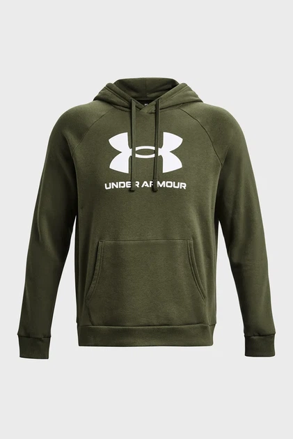Чоловіче оливкове худі UA Rival Fleece Logo HD Under Armour L 1379758-390 - изображение 5