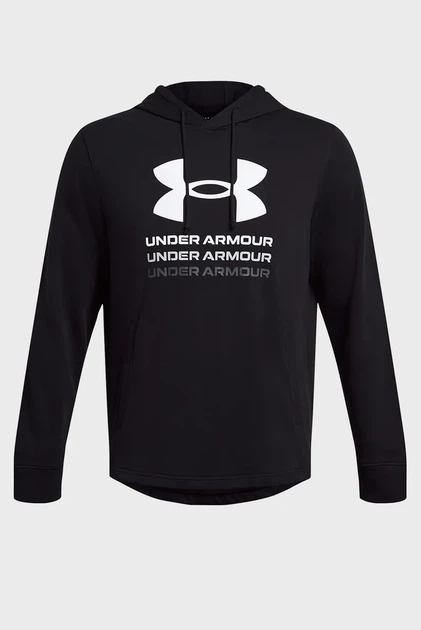 Чоловіче чорне худі UA Rival Terry Graphic Hood Under Armour L 1386047-001 - изображение 3