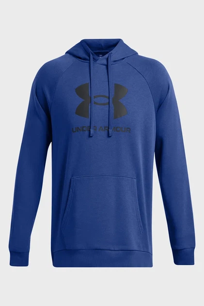 Чоловіче синє худі UA Rival Fleece Logo HD Under Armour SM 1379758-432 - изображение 4