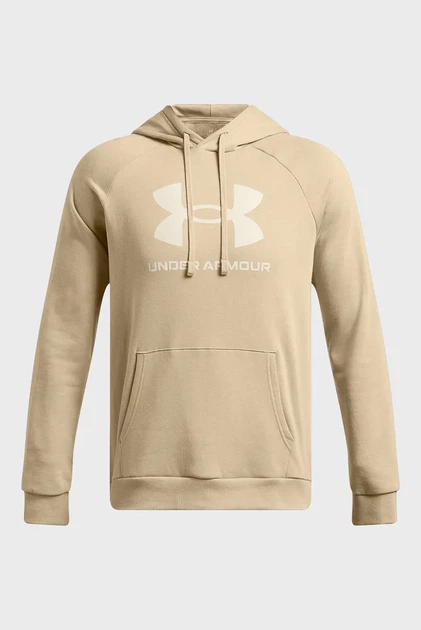 Чоловіче бежеве худі UA Rival Fleece Logo HD Under Armour XL 1379758-299 - изображение 4