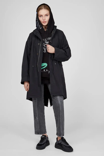Жіночий чорний плащ G-FEBE Diesel S A04537 0BEAW - изображение 2