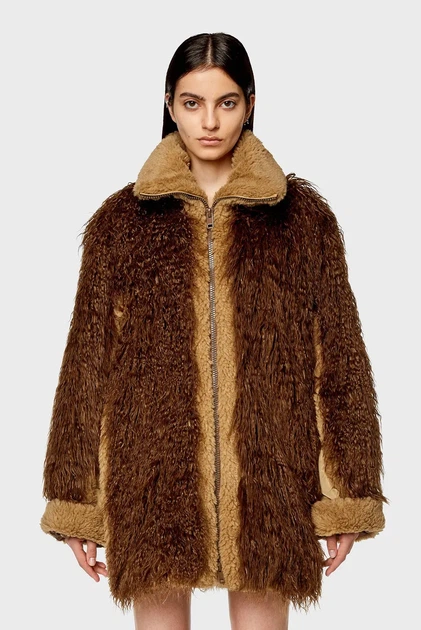 Жіноча коричнева шуба W-BECCA Diesel 40 A10774 0KJAB - Фото 1 Жіноча коричнева шуба W-BECCA Diesel 40 A10774 0KJAB - изображение 1