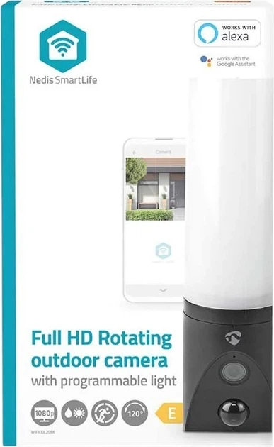 IP-камера Nedis SmartLife Wi-Fi Outdoor Camera Ambient Light Black (WIFICOL20BK) - зображення 2