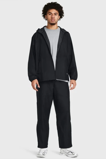 Чоловіча чорна вітровка UA Rush Woven FZ Under Armour L 1382896-001 - изображение 2
