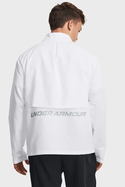 Чоловіча біла вітрівка UA STORM RUN JACKET Under Armour MD 1376797-100 - зображення 2