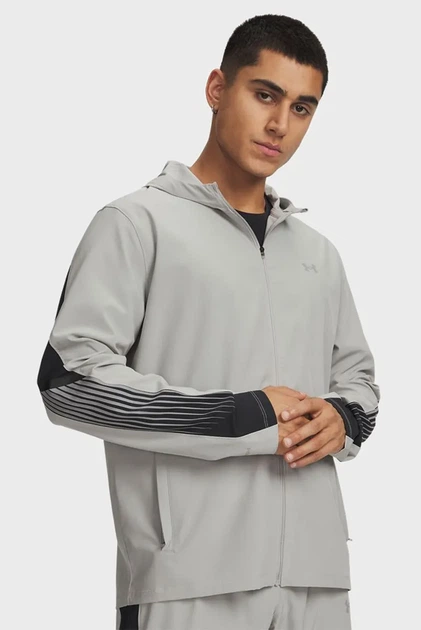 Чоловіча сіра вітровка UA Velociti Storm Hooded Jkt Under Armour LG 6005900-069 - Фото 1 Чоловіча сіра вітровка UA Velociti Storm Hooded Jkt Under Armour LG 6005900-069 - зображення 1