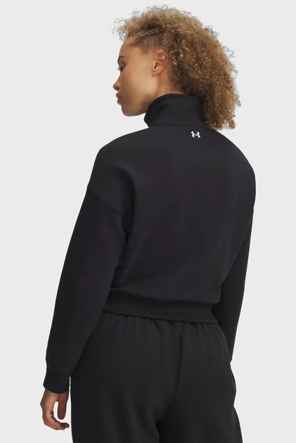Жіноча чорна спортивна кофта Rival Fleece Script HZ Under Armour MD 6012292-001 - Фото 2 Жіноча чорна спортивна кофта Rival Fleece Script HZ Under Armour MD 6012292-001 - зображення 2