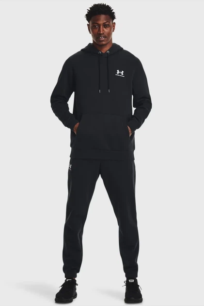 Чоловіче чорне худі UA Essential Fleece Hoodie Under Armour 3XL 1373880-001 - зображення 2