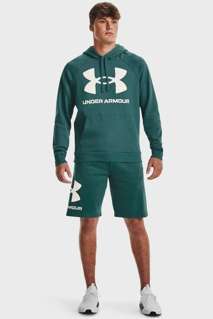 Чоловіче зелене худі UA Rival Fleece Fleece Big Logo HD Under Armour L 1357093-722 - изображение 2