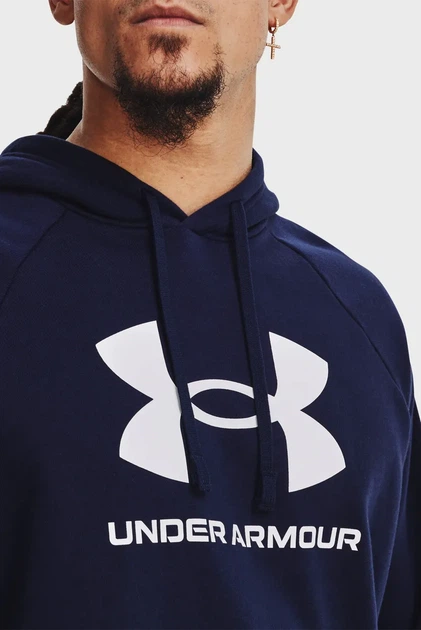 Чоловіче темно-синє худі UA Rival Fleece Logo HD Under Armour XL 1379758-410 - изображение 4