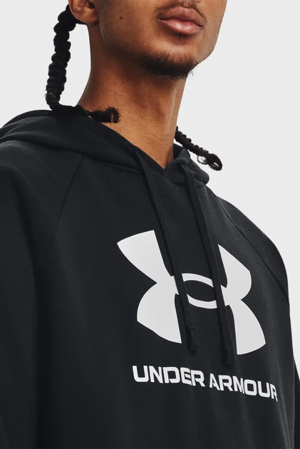 Чоловіче чорне худі UA Rival Fleece Logo HD Under Armour S 1379758-001 - изображение 4