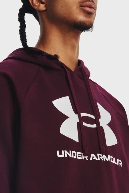 Чоловіче бордове худі UA Rival Fleece Logo HD Under Armour XL 1379758-600 - изображение 4