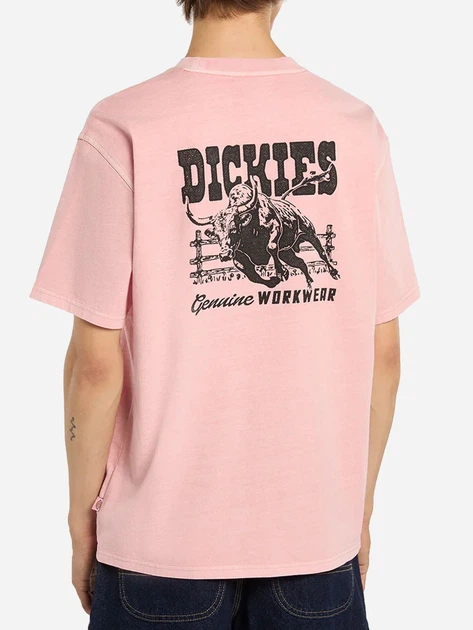 Футболка бавовняна довга чоловіча Dickies Buchtell Ss DK0A883BL471 M Рожова (800070354518) - зображення 2