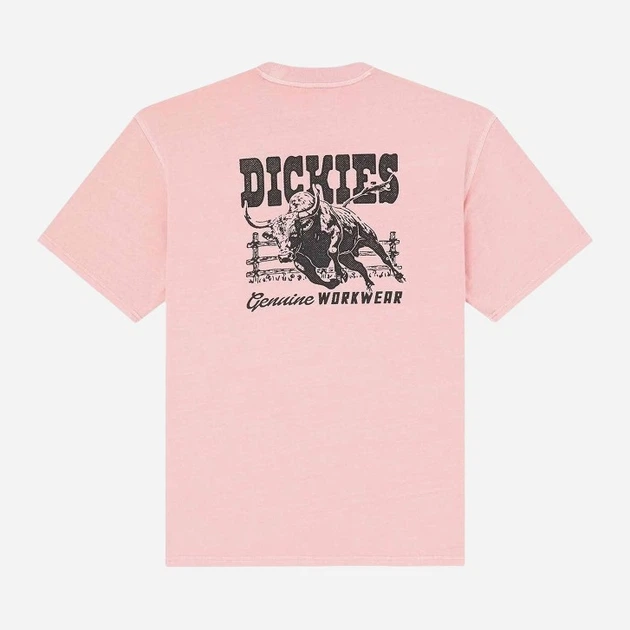 Футболка бавовняна довга чоловіча Dickies Buchtell Ss DK0A883BL471 L Рожова (800070354519) - зображення 5