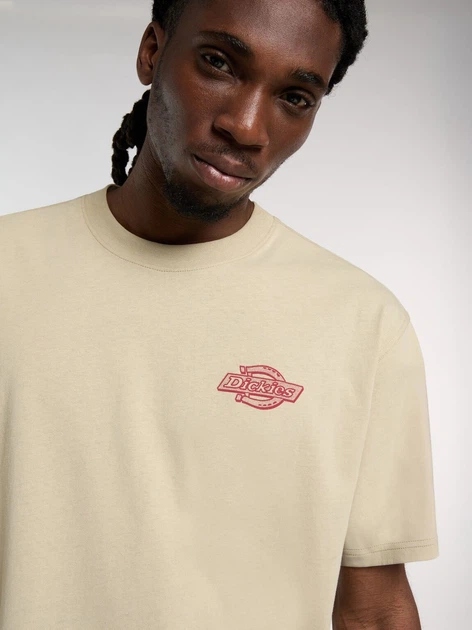 Футболка бавовняна довга чоловіча Dickies Millville Ss DK0A88JWL441 XL Бежева (800070354638) - зображення 6