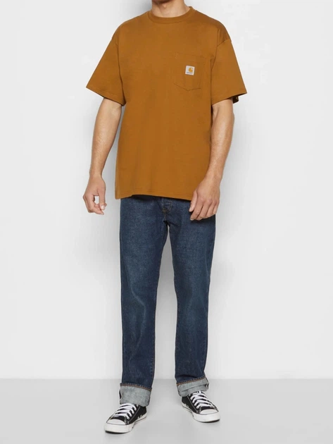 Футболка бавовняна довга чоловіча Carhartt 103296 BRN S Коричнева (800070358322) - зображення 3