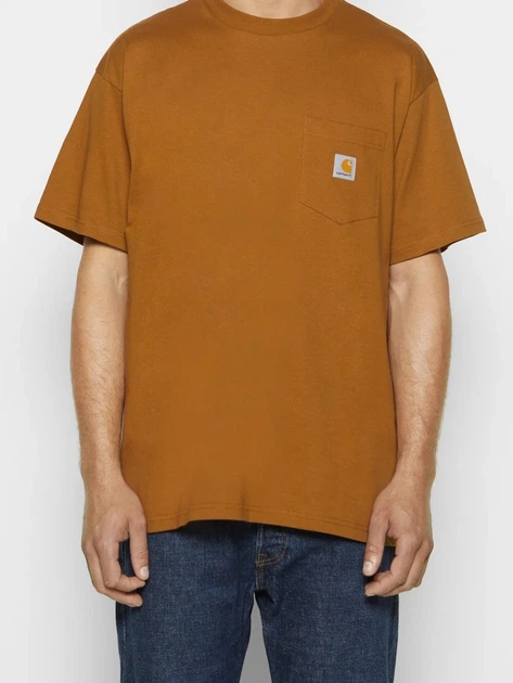 Футболка бавовняна довга чоловіча Carhartt 103296 BRN S Коричнева (800070358322) - зображення 6
