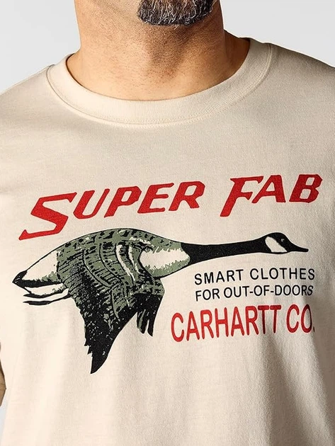 Футболка бавовняна довга чоловіча Carhartt 107050 A16 M Молочна (800070358354) - зображення 6